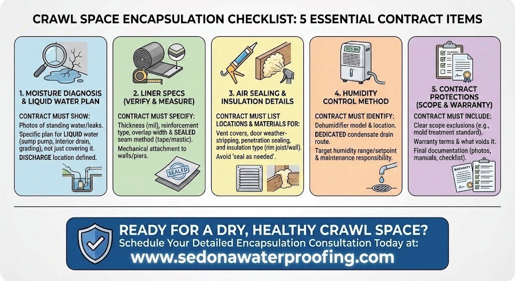 Crawl Space Encapsulation Checklist - 5 esssential contract items